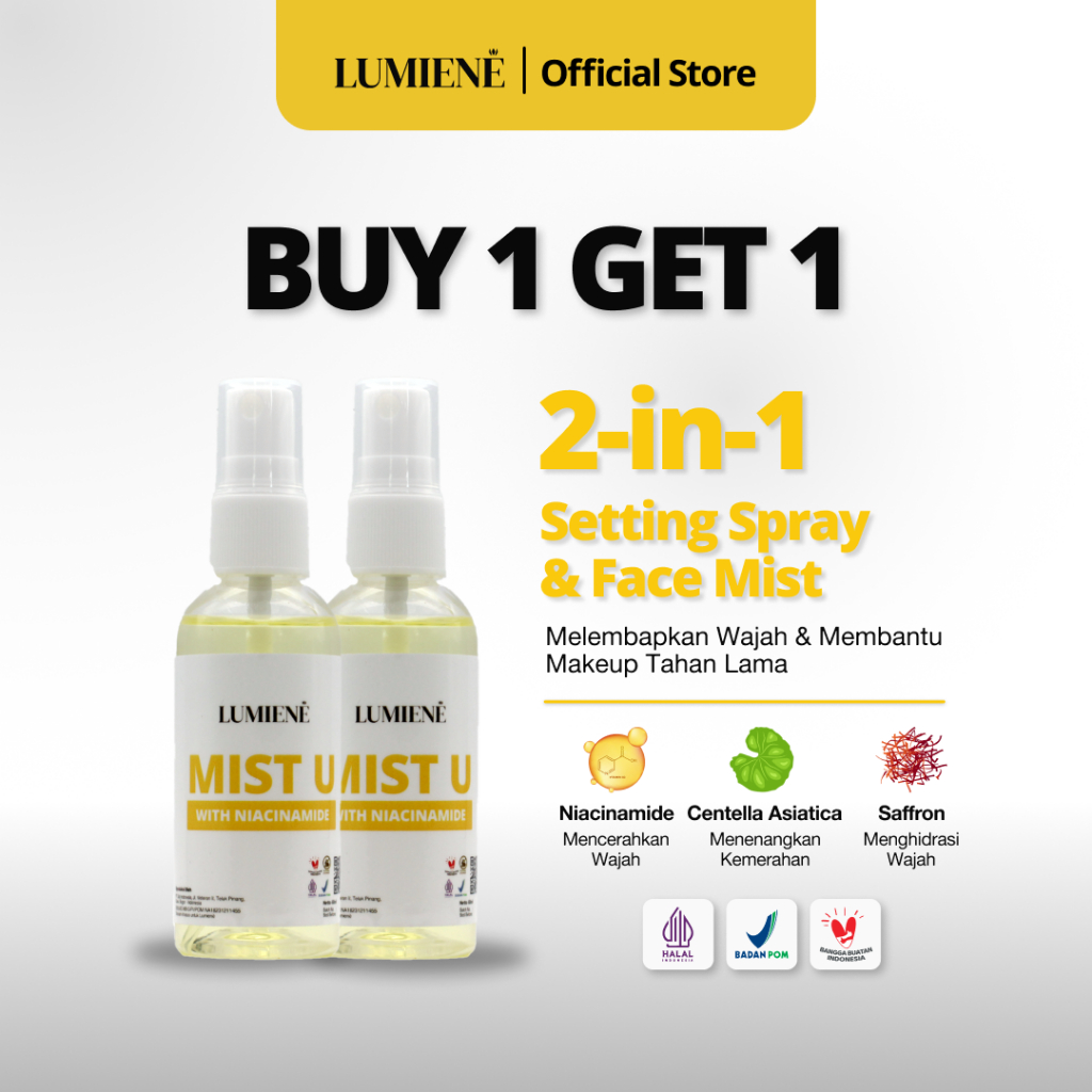 [BUY 1 GET 1] Lumiene - Mist U 2-IN-1 Setting Spray & Face Mist with Niacinamide, Centella Asiatica 