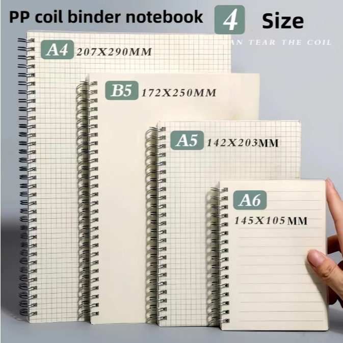 

A6 B5 A5 A4 Buku Catatan Notebook Spiral Clear Garis Kotak Sketch 80 lembar cover transparan