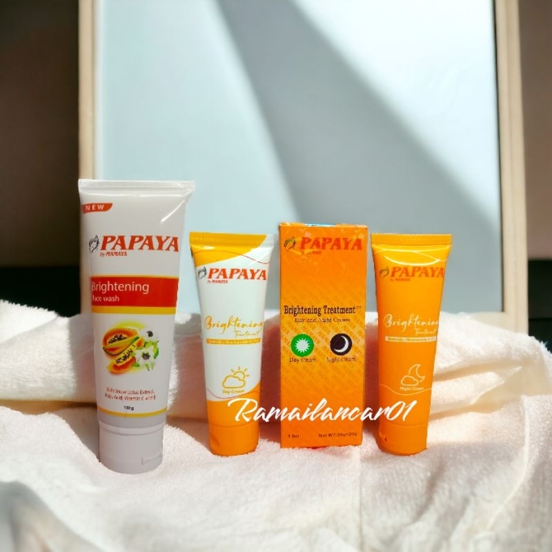 Mamaya Paket Cream Siang Malam + Facial Foam Papaya