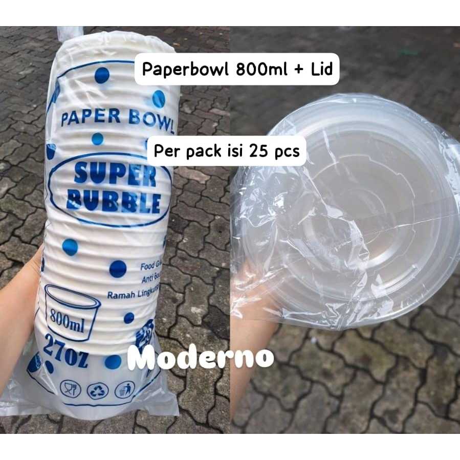 

Paperbowl 800ml dengan tutup