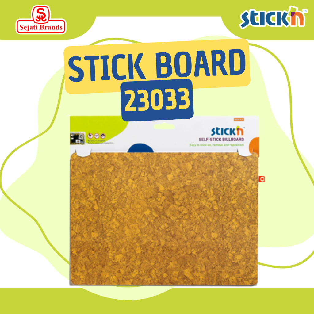 

Papan tempel Memo/Papan pengumuman/ Stick'n Self-Stick Board kode 23033 Ukuran (21x29,7cm) Cork
