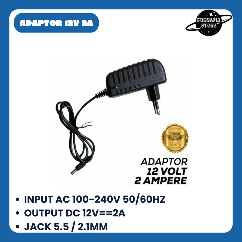 Adaptor 12V 2A / Adaptor 12 Volt 2 Ampere / Adaptor Ampli Mini 12V