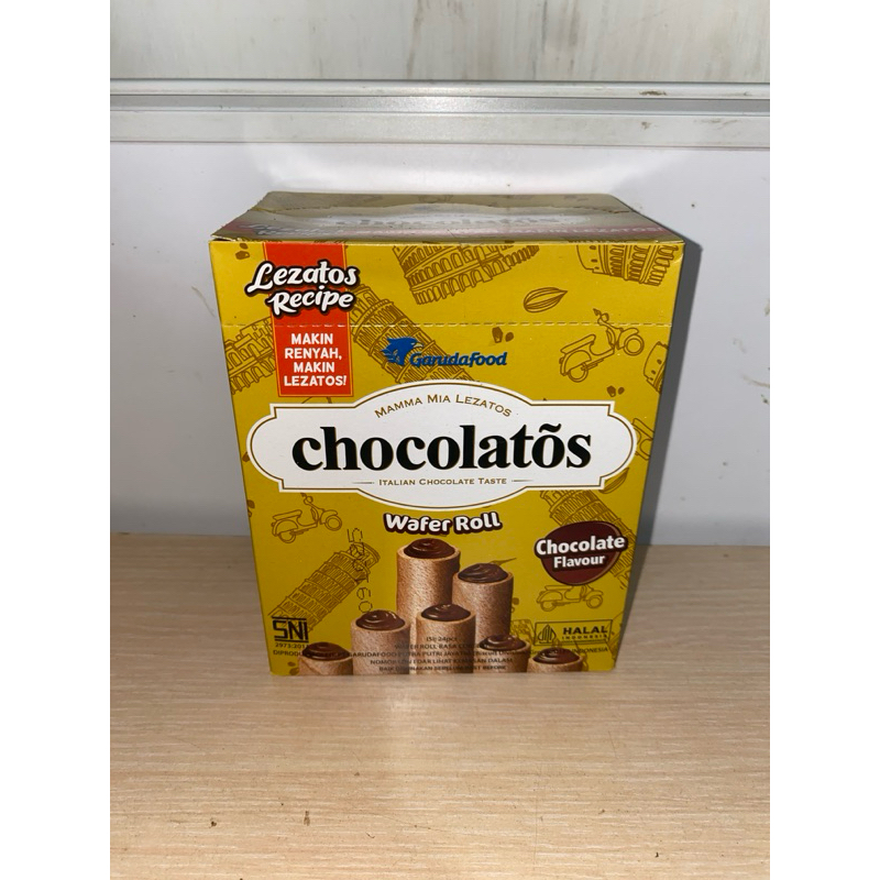 

Chocolatos 500 (isi 24 Pcs) snack renyah dengan isi krim coklat lumer