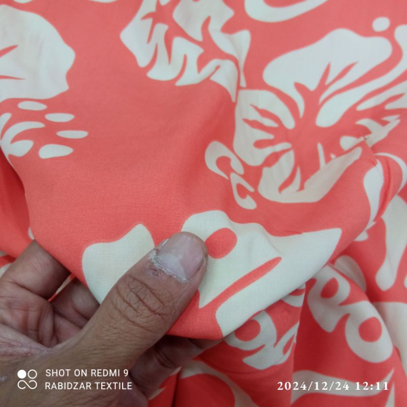 kain katun rayon trandtrex premium bunga dasar salem