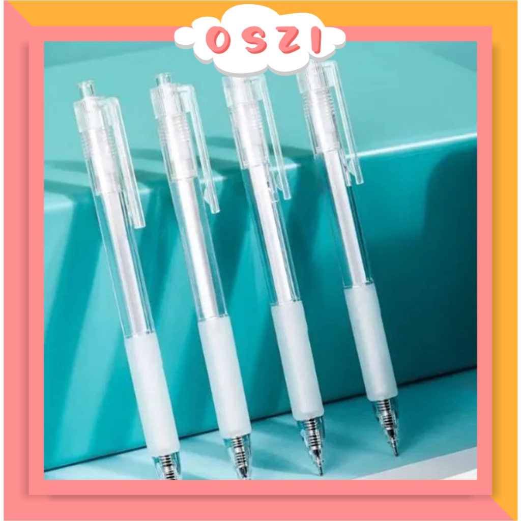 

OSZI Pulpen Sederhana Style Transparan 0.5mm Black Ink Signature Gel Pen S141