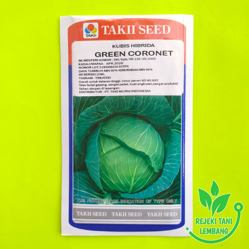 BENIH KUBIS HIBRIDA GREEN CORONET ISI 20 ML