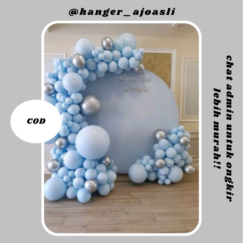 Cover Background Kain Stand Bulat Backdrop Dekorasi