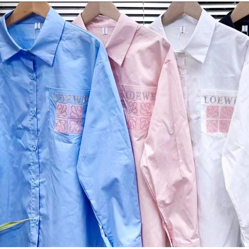 kemeja semi crop loewe ld 115 pb 58