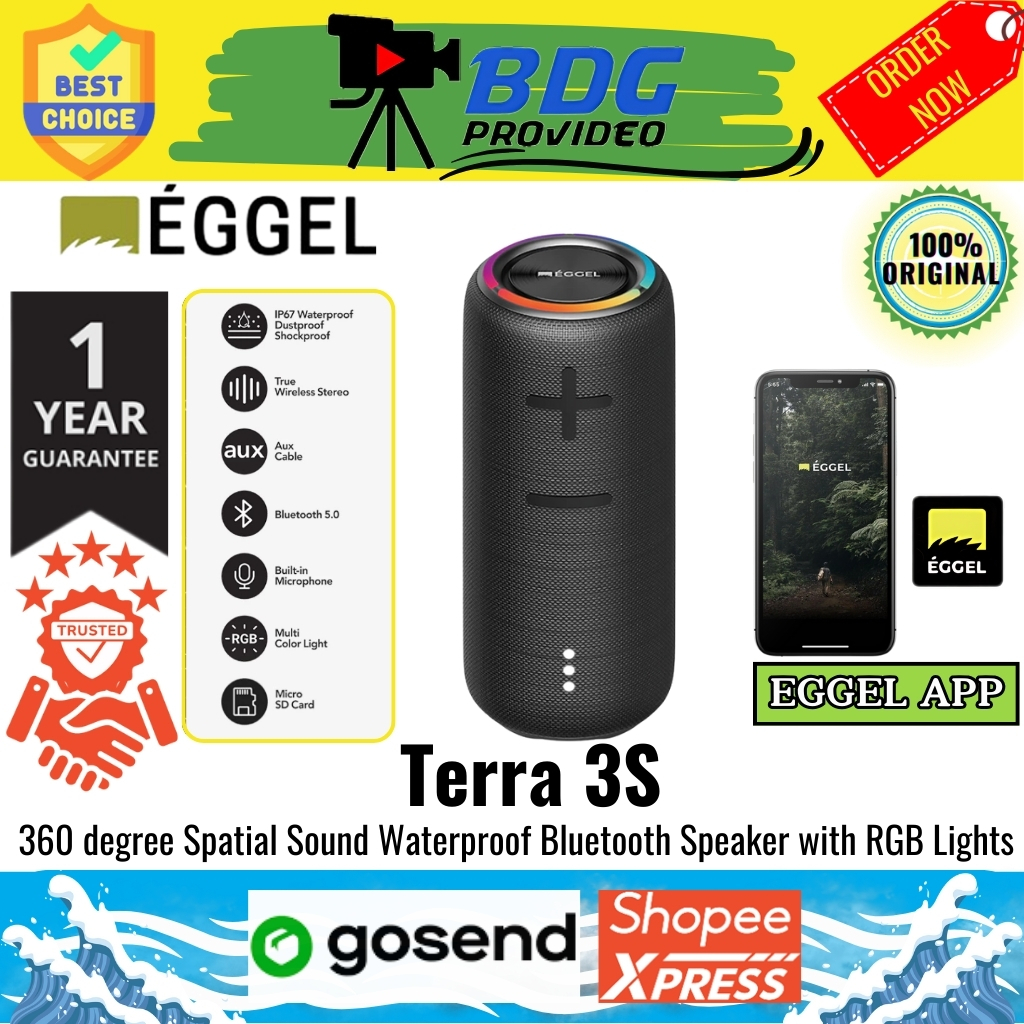 EGGEL Terra 3S RGB Lights / Speaker Portable Eggel Terra 3 S Speaker Portable IP67 with RGB Lights