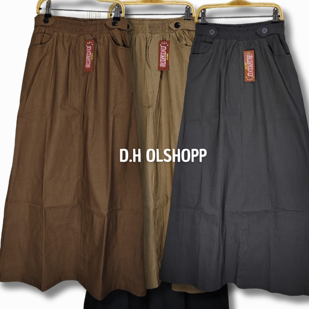 Rok Saku Cargo A-Line Skirt Wanita Bengalin Import