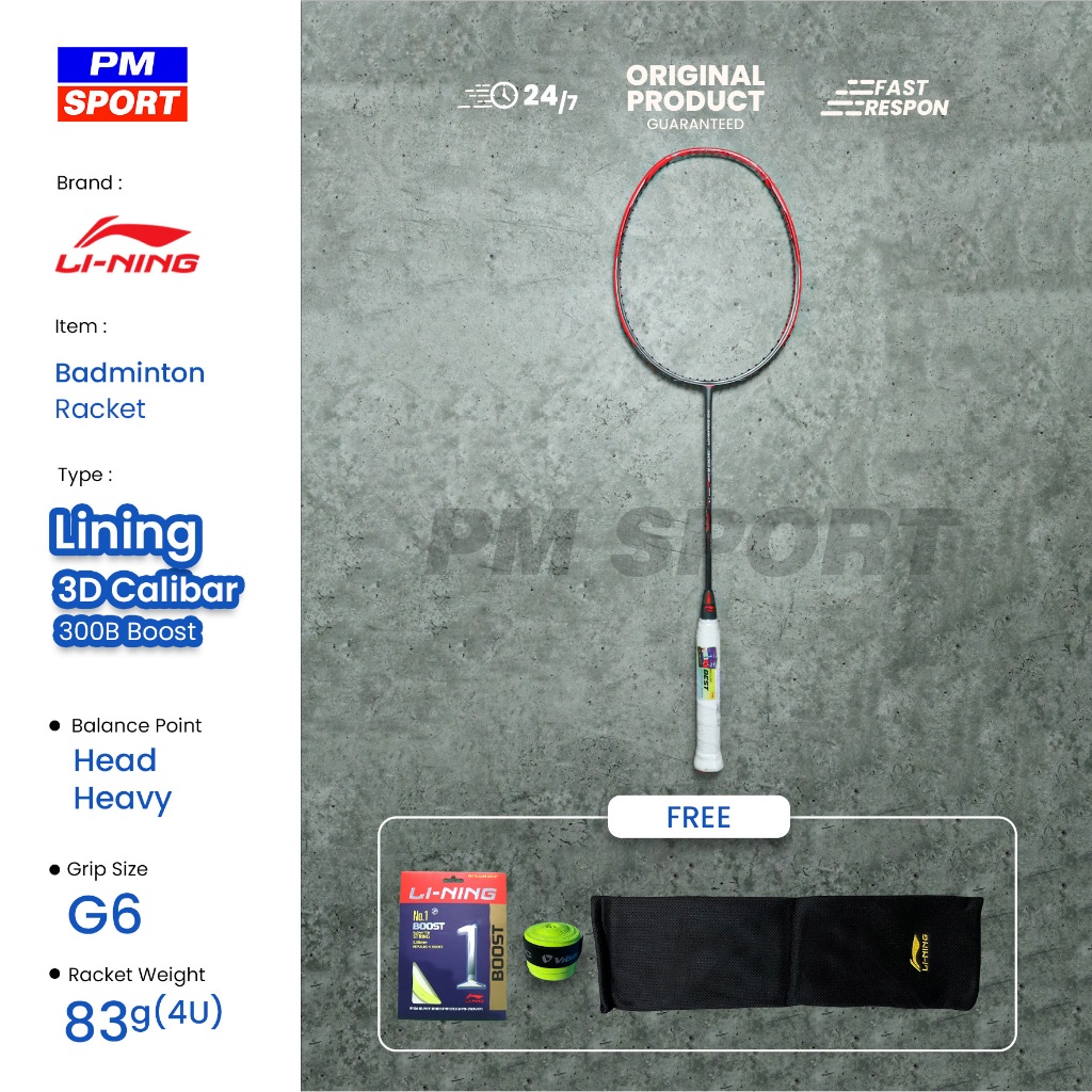 RAKET BADMINTON / BULUTANGKIS LINING 3D CALIBAR 300B 300 BOOST ORIGINAL