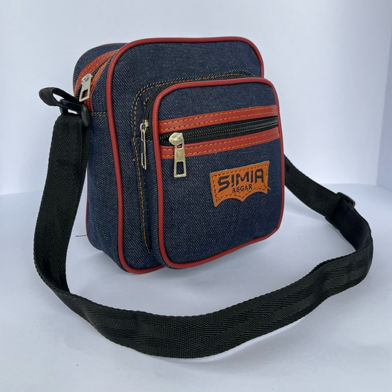tas bahu selempang mini bag levis denim tiga resleting casual modis tas kerja sling bag pria wanita