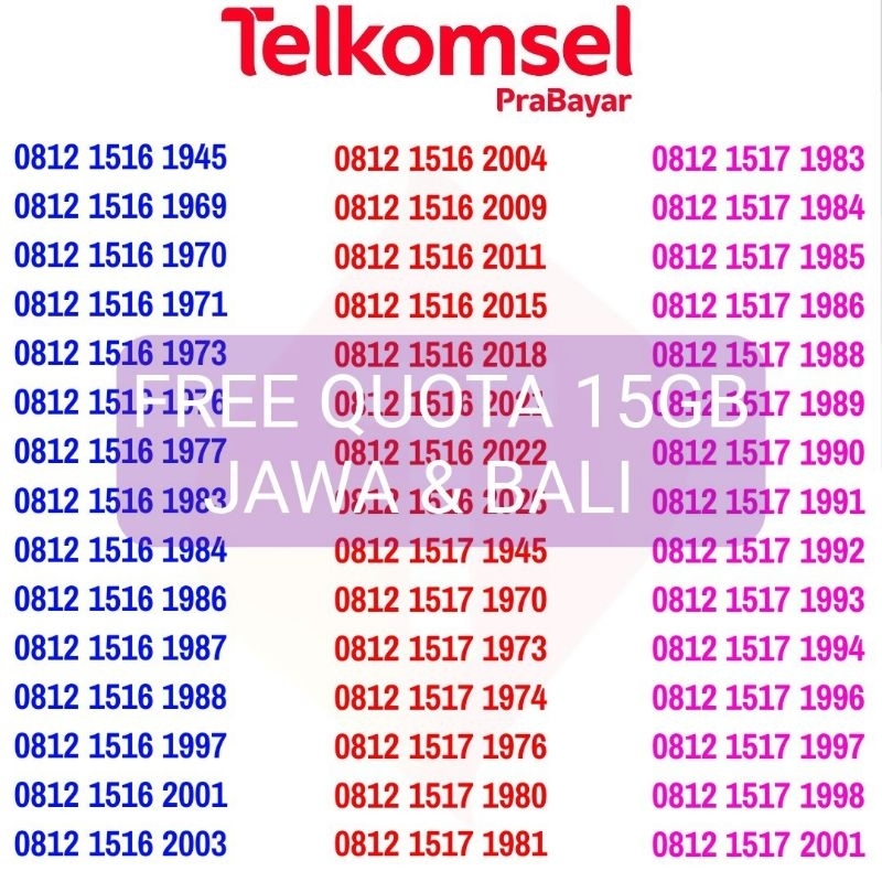 Nomor Cantik Simpati AS Loop 4G Seri Tahun Lahir