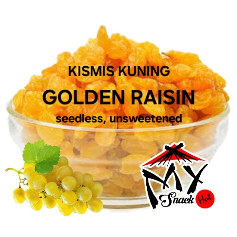 

KISMIS KUNING 1KG GOLDEN RAISIN ORGANIC KISMES KISHMISH YELLOW GRAPE ASAM MANIS KERING TANPA BIJI