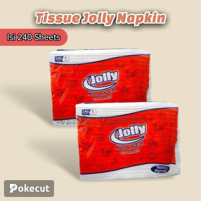 Tissue Jolly Napkin 240 Sheets 1 Ply
