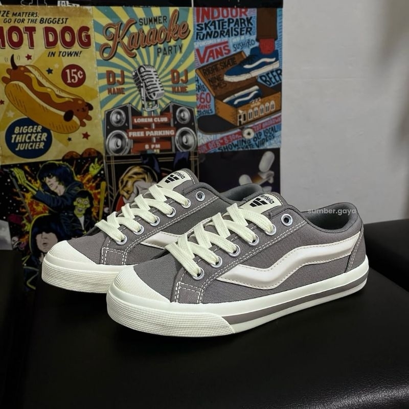 Sepatu Ventela Public Fat Grey ORIGINAL. Sepatu Sneakers Abu-abu Cowok Cewek