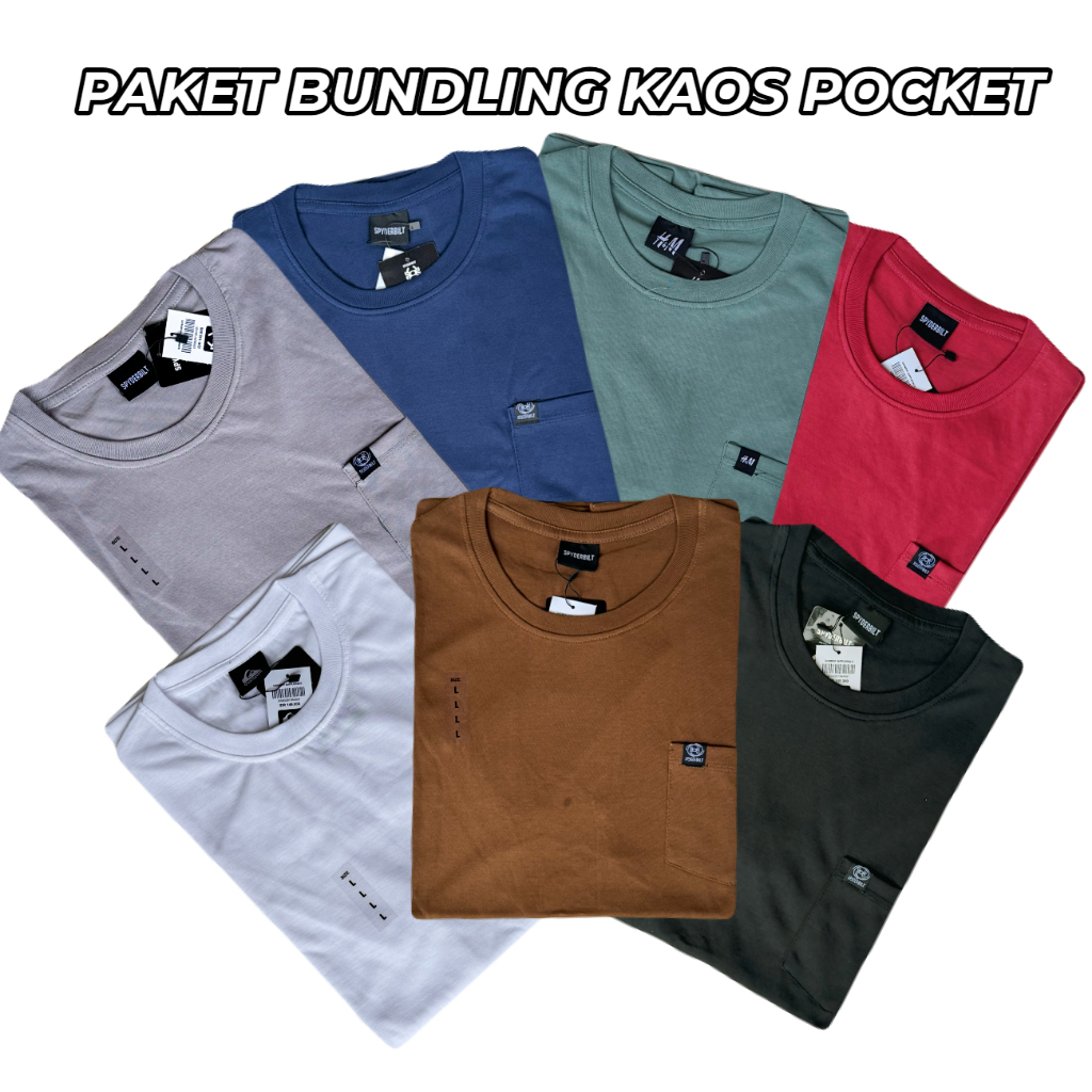 paket 5 pcs 100 rb kaos saku | kaos pria | kaos distro | kaos pria distro | kaos jumbo M L XL XXL