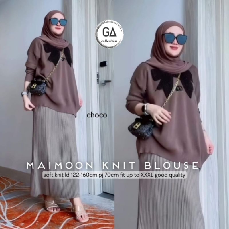ATASAN BLOUSE JUMBO/MAIMOON/BLOUSE TOP WANITA KNIT IMPORT JUMBO LD 160 CM FIT XXXL