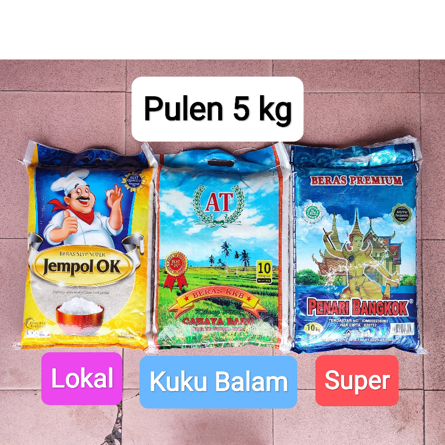 

Beras Pulen : Jempol Ok / Kuku Balam / Penari Bangkok - 5 Kg