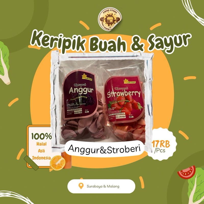 

Kerupuk Buah Anggur Stroberi Jambu Ori Renyah