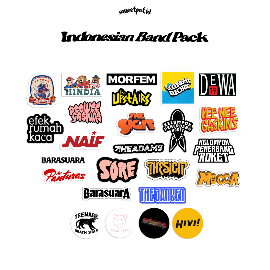 

(BEST SELLER) STICKER PACK [INDONESIAN BAND EDITION] / STICKER AESTHETIC / STICKER RANDOM ISI 5 /STICKER METAL / STICKER POP / STICKER INDIE / STICKER BAND