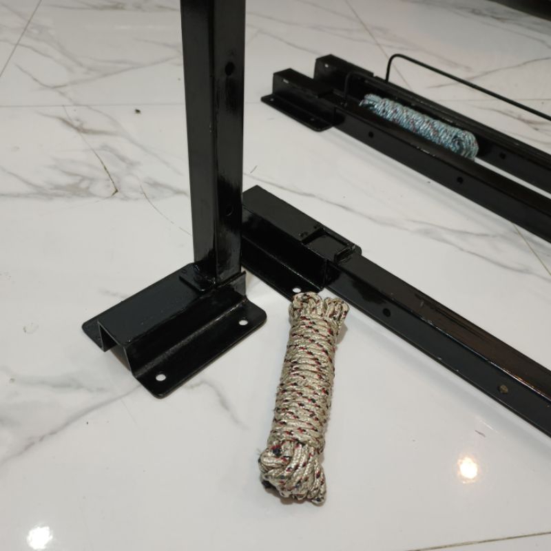 RB Jemuran Lipat Dinding + Tambang 10meter Alat Jemur loundry praktis free baud