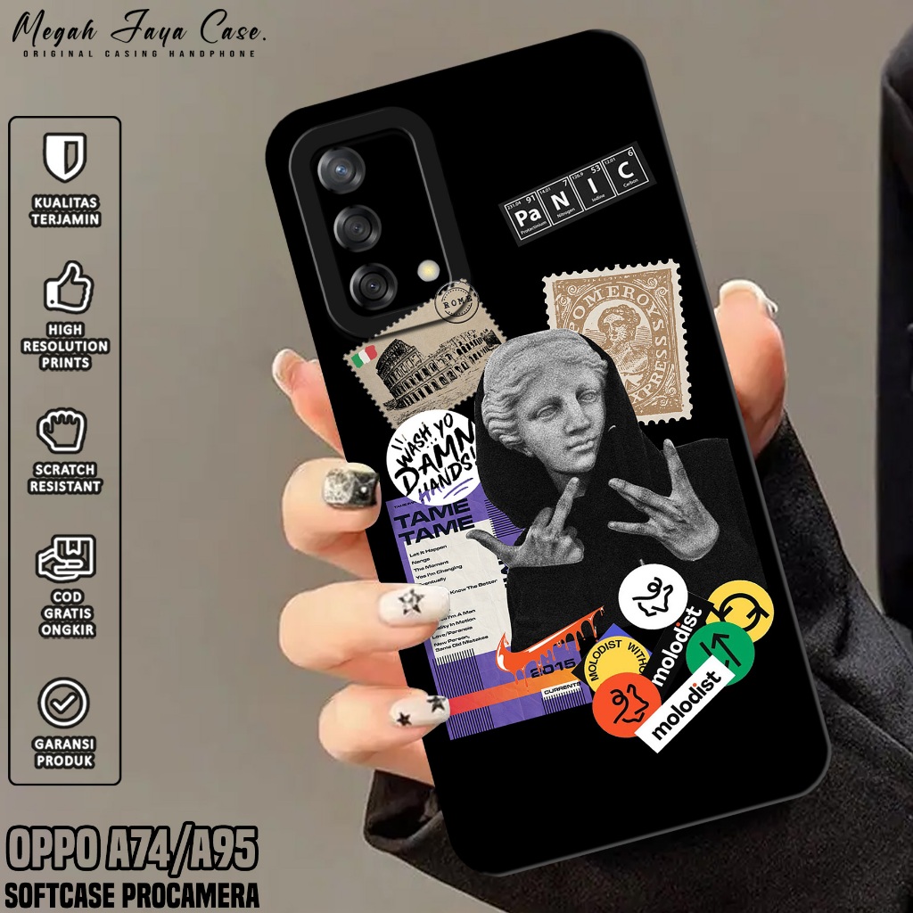 Softcase Oppo A74 / A95 4G - Case Hp Oppo A95 / A74 4G Motif Estetik - Silikon Hp Oppo A95 - Case Hp