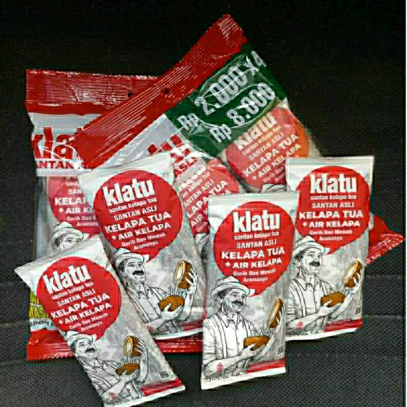 

paket 8 pcs KLATU SANTAN ASLI KELAPA TUA KEMASAN 65ml / SANTAN CAIR KLATU