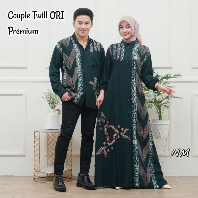 gamis twill couple/gamis twill batik cap/gamis twill/sarimbit/twill polos/homedress (TANYAKAN STOK D
