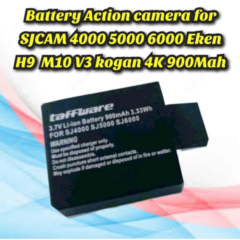 baterai kamera SJ4000 SJ5000 SJ6000 M10 EKEN H9 H9R