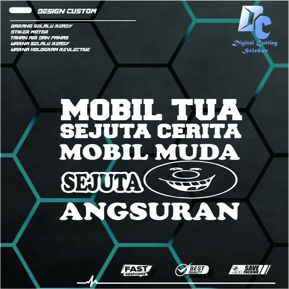 [cod] Cutting Sticker Stiker Quote Kata Kata Kaca Truck/Moil/Pickup/L300 Mobil Tua Sejuta Cerita Mob