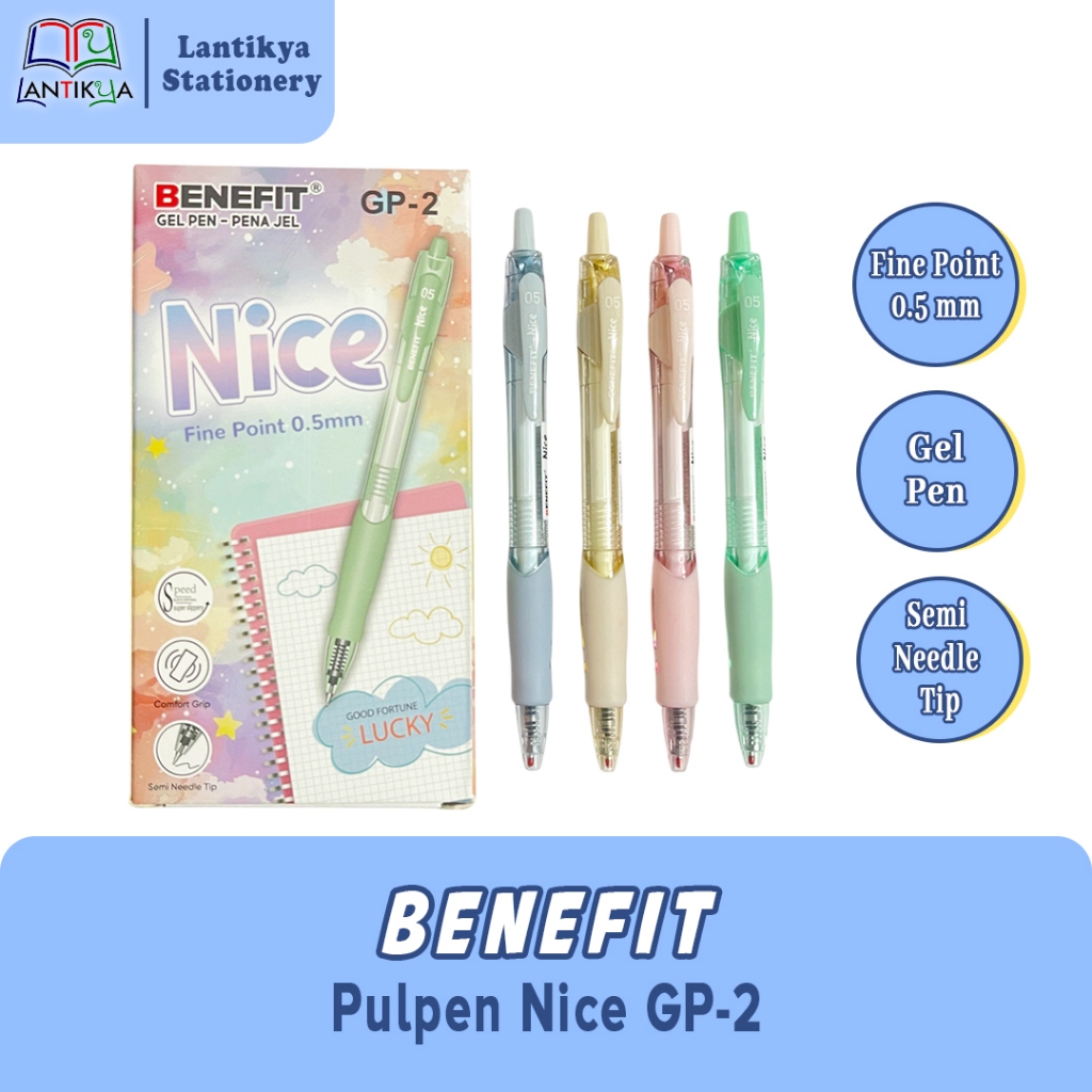 

Pulpen Gel pen NICE PASTEL COLOR BENEFIT /GP-2/0.5 mm Per pcs