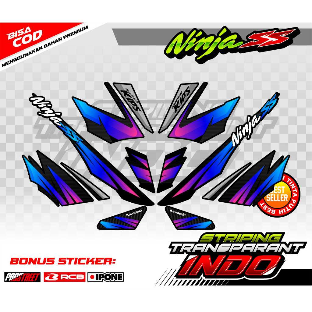 STRIPING VARIASI KAWASAKI NINJA SS / STICKER LIST VARIASI MOTOR KAWASAKI NINJA SS