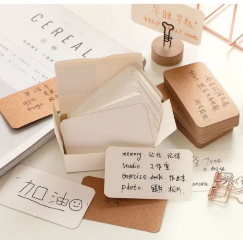 

100pc kartu ucapan kartu kosong warna putih kartu deko