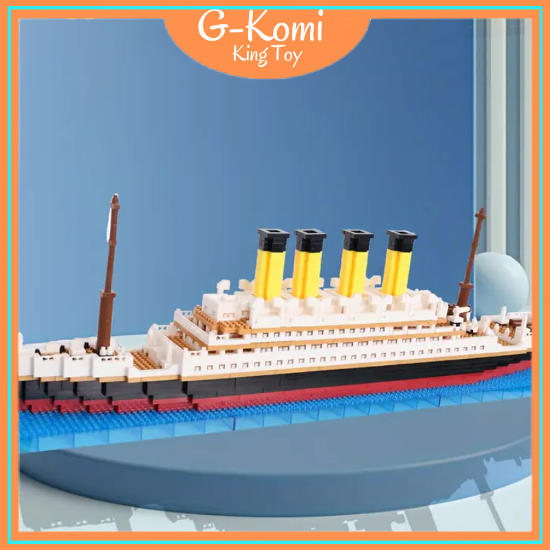 Mainan Kapal Titanic Nano Block DIY Merakit Balok Susun Kapal Mainan Anak Hadiah Ulang Tahun