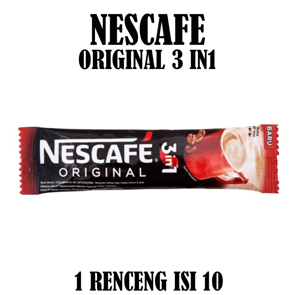 

NESCAFE ORIGINAL 3 IN 1 RENCENG ISI 10