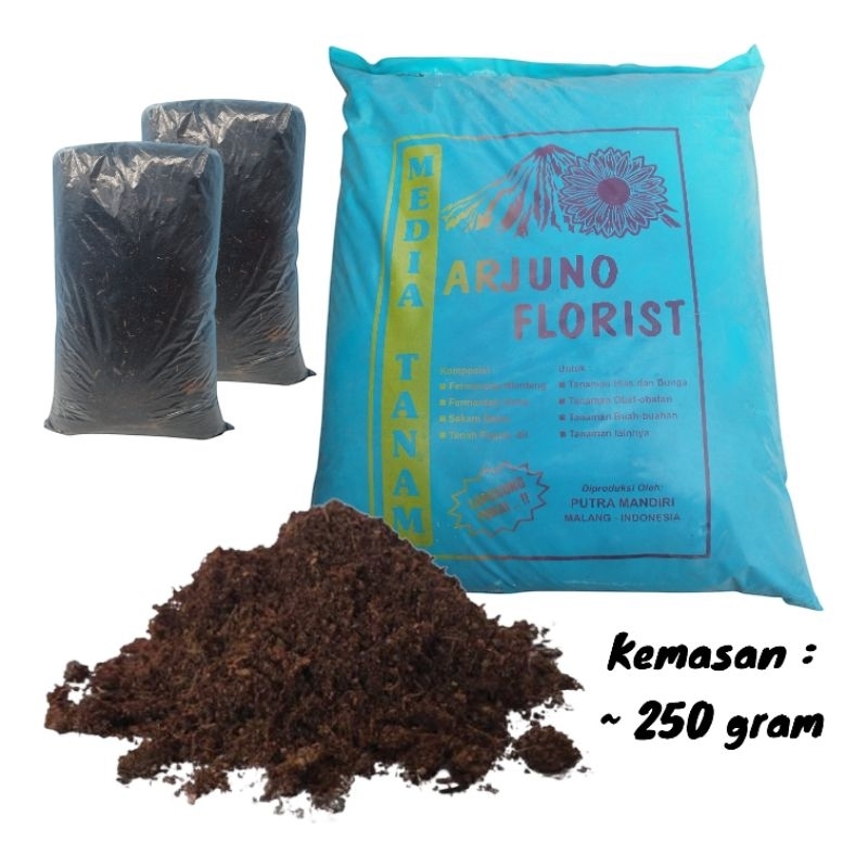Media Tanam Organik ARJUNO FLORIST Kemasan 250 Gram - Media Tanam Siap Pakai