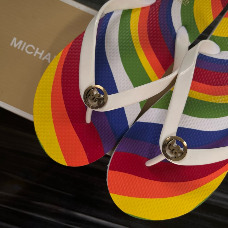 Michael Kors Flip Flop | Sandal Michael Kors | Sandal Wanita Rainbow
