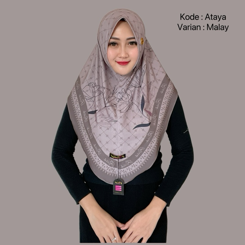 Indah Store - Hijab instan Bergo (Pet&Malay)Malay Printing Sublim Ataya By Elberrys