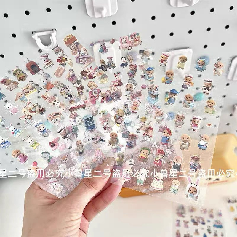 

sticker sylvanian families holo star transparant deco journal readystock B2345 B3327