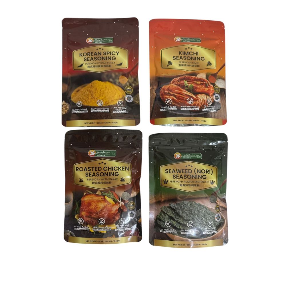 

Health Paradise Seasoning Kimchi, Korean Spicy, Roasted Chicken, Seaweed Powder 100gr