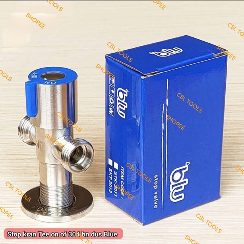 Stop Kran Tee Shower Closet 2 Cabang Double Shower Chrome BLU