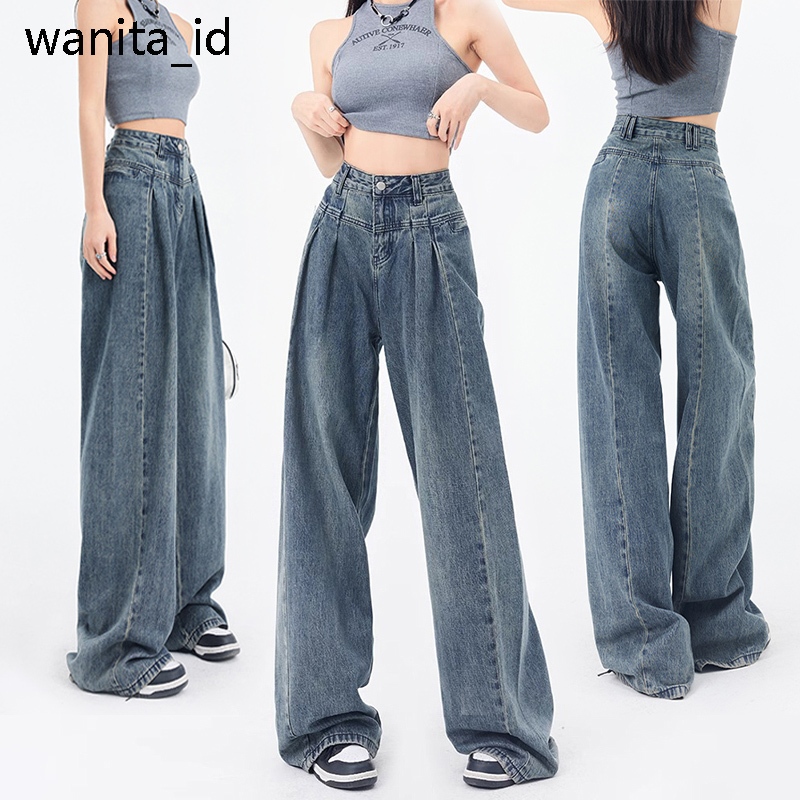 OOTD Celana Highwaist Jeans Wanita Celana Jeans Panjang Wanita Celana Kulot Straight Cewek