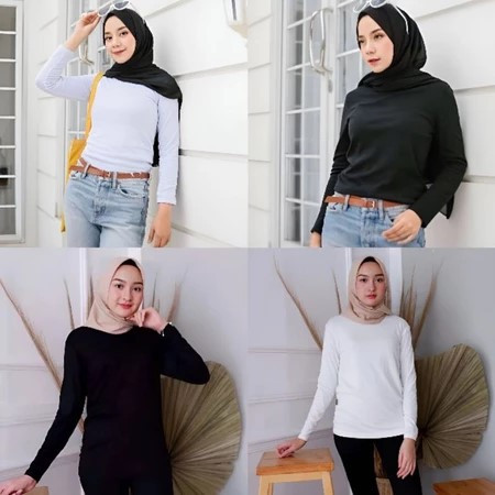 Manset Baju Lengan Panjang Polos || Dalaman Baju Wanita