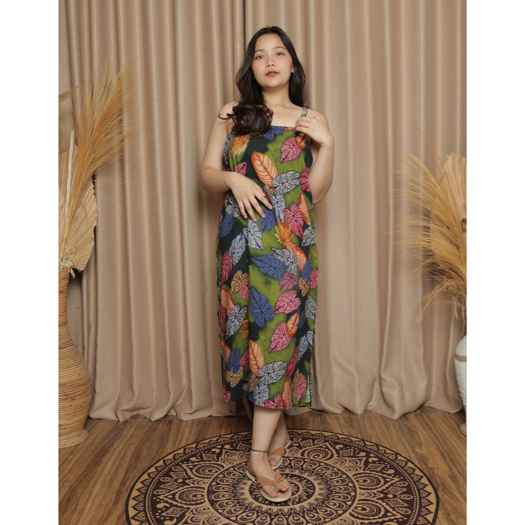 Aloha Dress Tank Top Dress Panjang Daster Panjang Wanita Rayon Lembut Dress Pantai Dress Santai