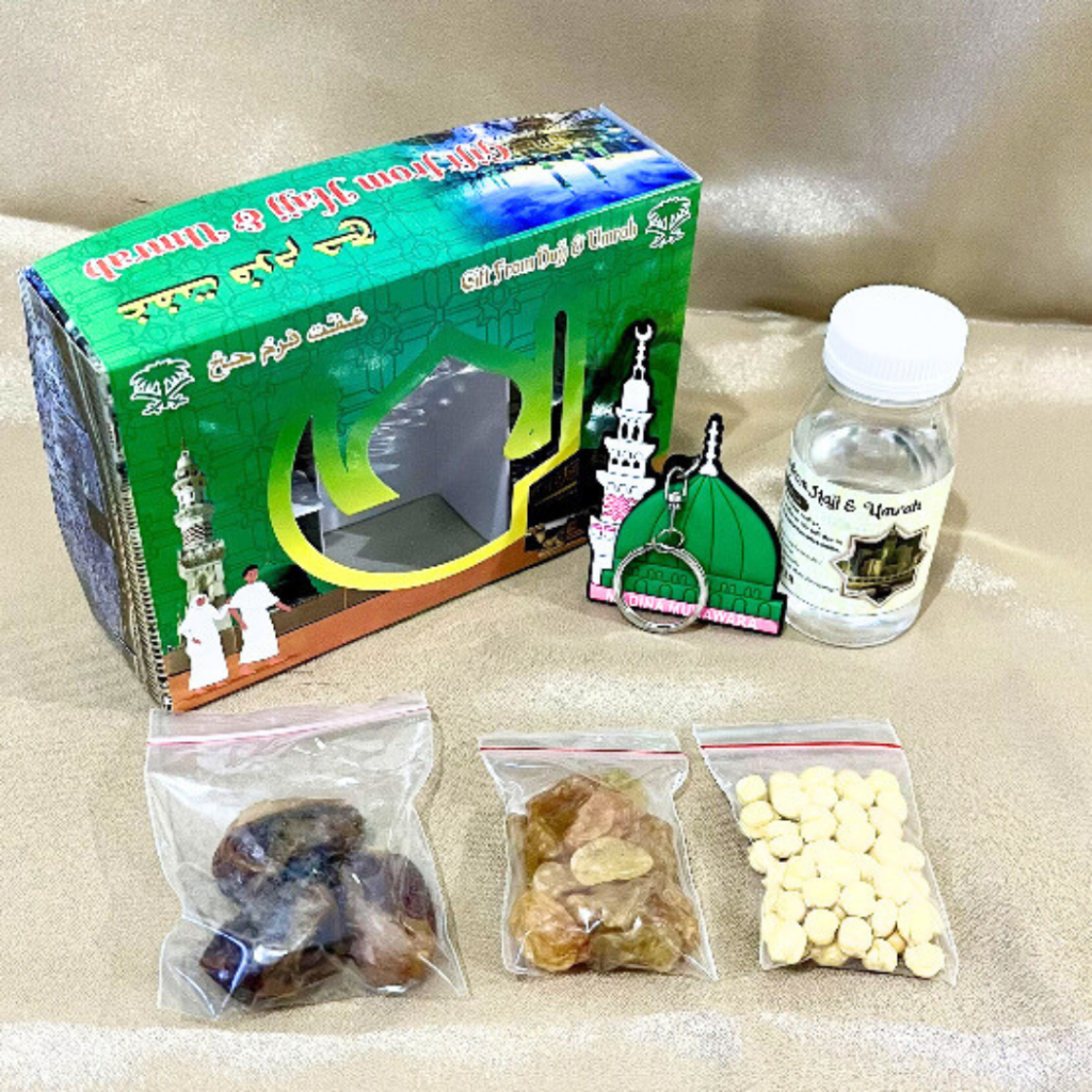 

Oleh Oleh haji dan Umroh Gift Hampers Dus Tali Paket Hemat + Gantungan kunci Karet