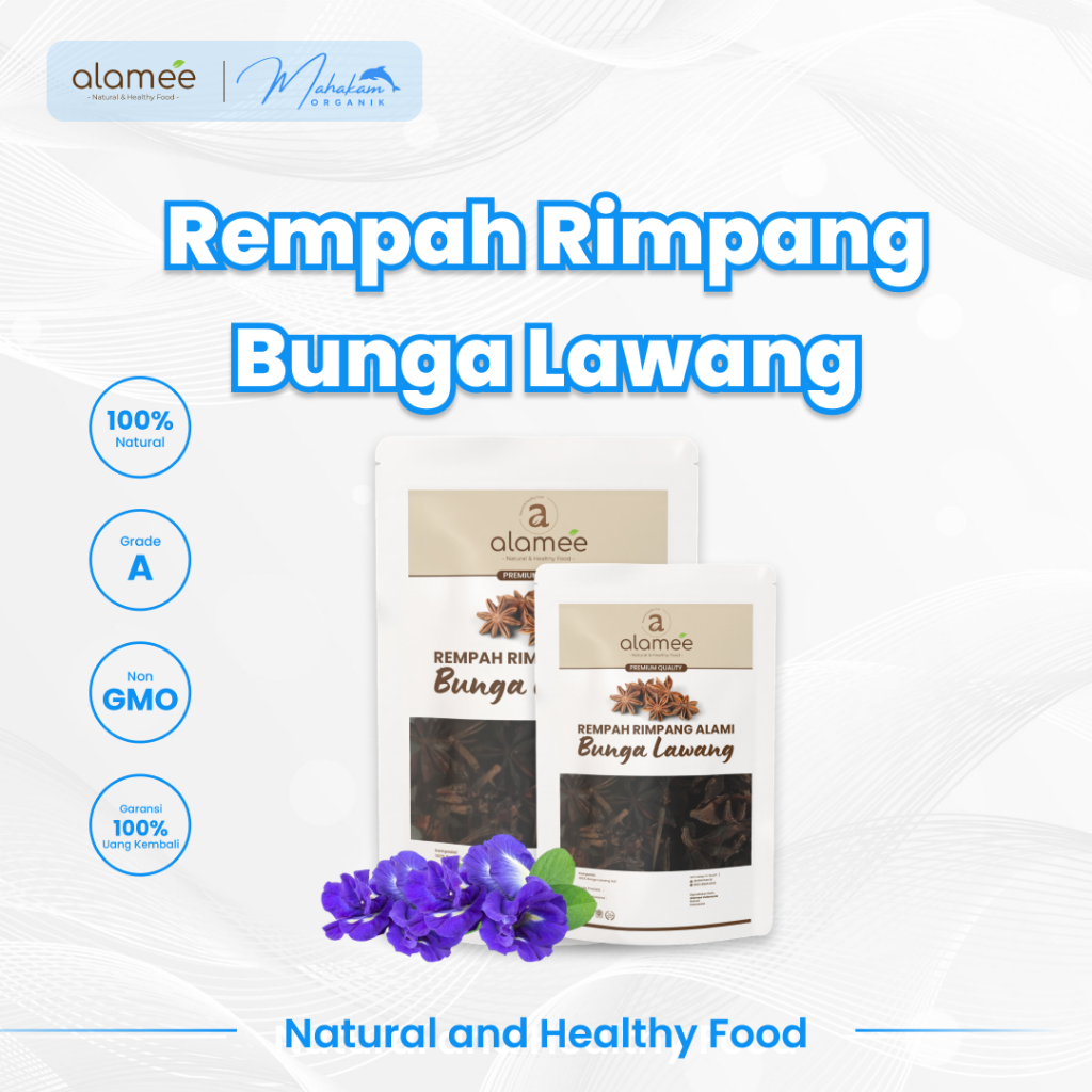 

ALAMEE Bunga Lawang Asli Kering Pekak Star Anise Rempah Kering Rimpang Organik Alami