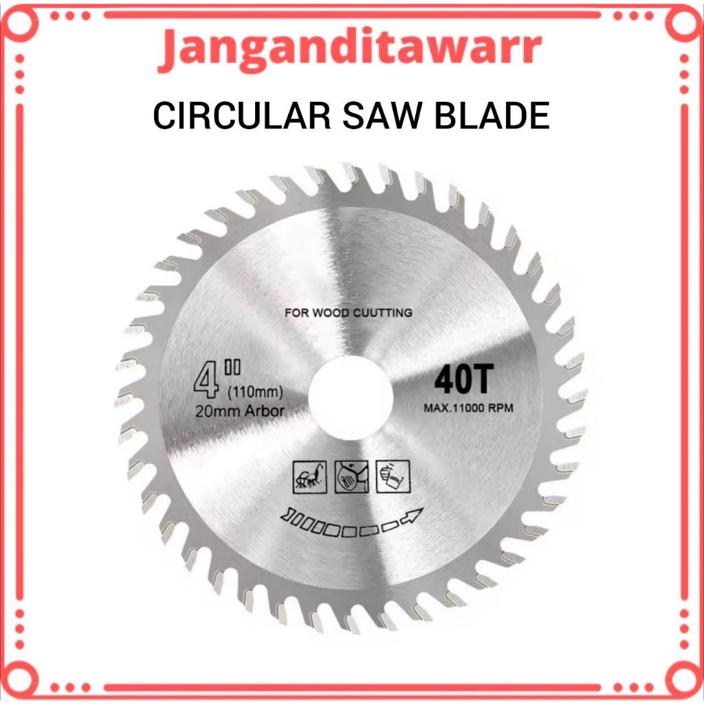 Mata Gerinda Kayu 4 Inch Gergaji Triplek 40T & 24T Wood Carving Mata Gerinda Kayu Papan 4inch