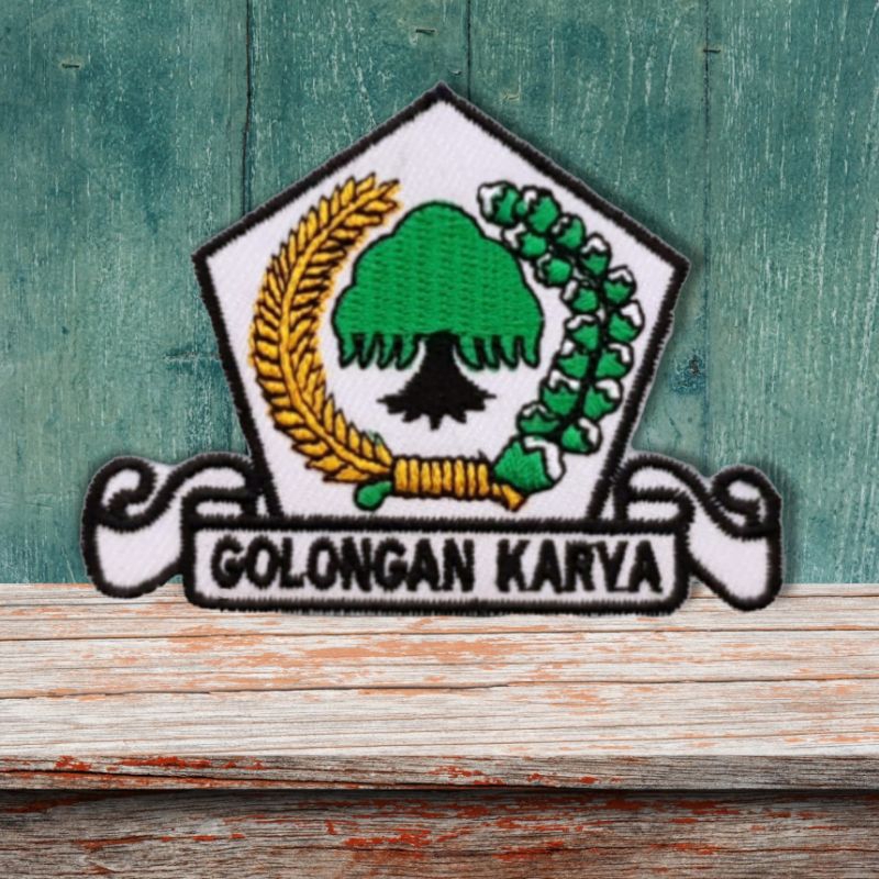 BORDIR GOLKAR PARTAI GOLONGAN KARYA ATRIBUT BADGE GOLKAR BET BORDIR GOLKAR BEDGE BORDIR GOLKAR
