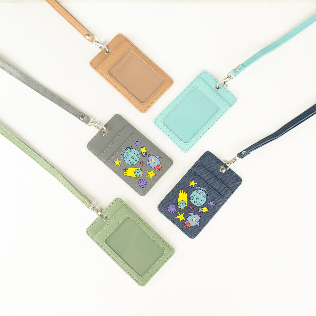 

Cartexblanche Space Lanyard Card Holder Unisex Name Tag Premium Pria & Wanita